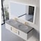 Castello Usa Thames 60-inch White Vanity Set with Gray Top and Gold Handles CB-MC-60W-GLD-20146-GR - alternate 5